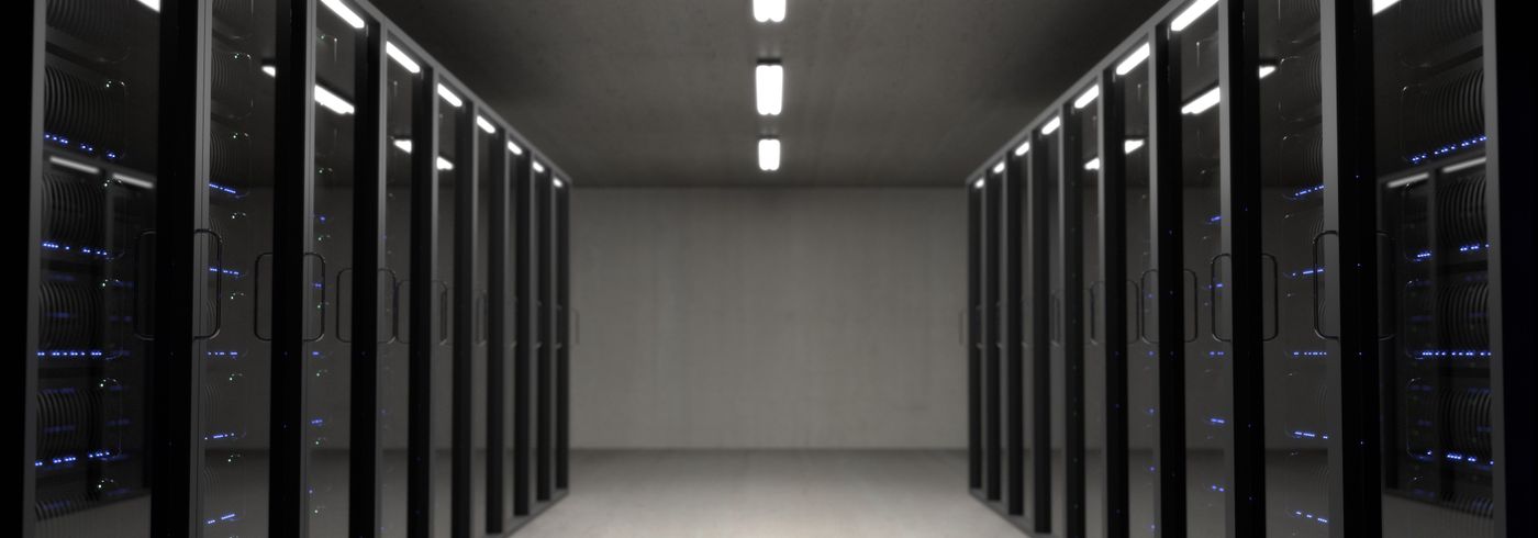 Data center server racks used for managed IT support and monitoring